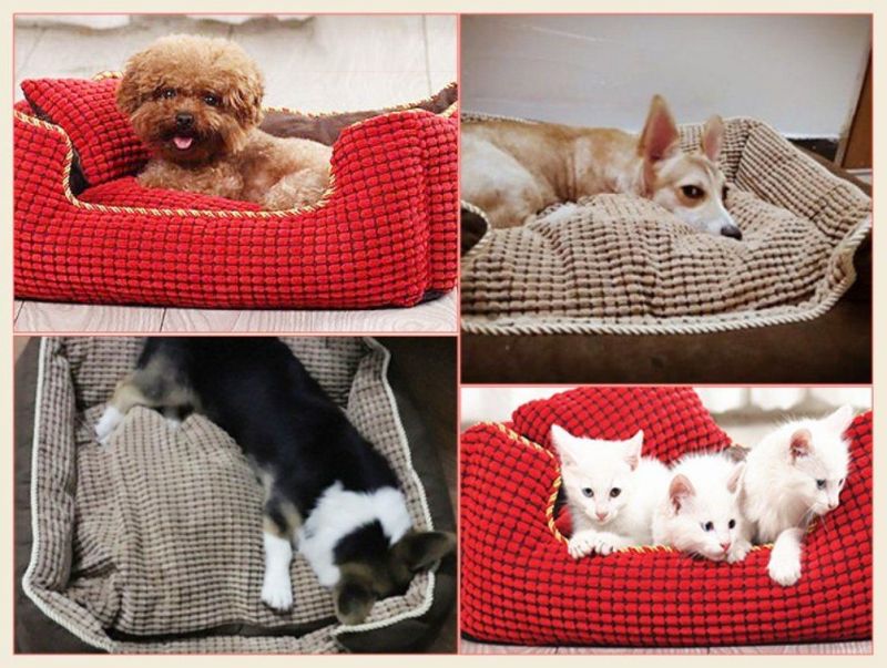 Wholesale Luxury and Washable Pet Bed Soft Pillow Set