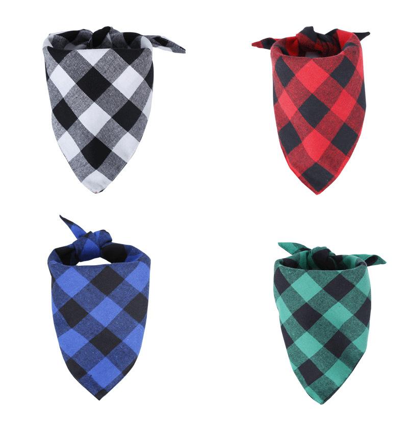 Pet Washable Triangle Plaid Pet Bandanas Adjustable Custom Dog Neck Scarf Bandana