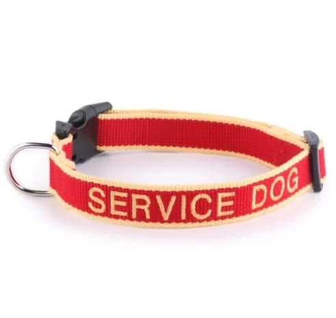 Dog Leash with Collar Custom Embroidered Service Dog Emotional Support Animal Pet Collars and Leashes Set