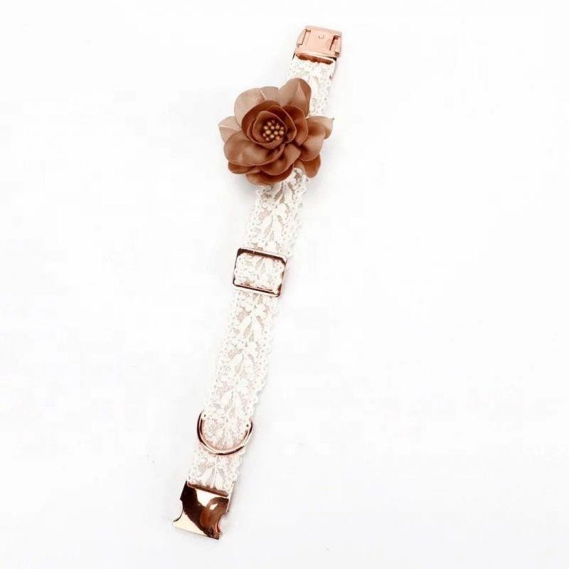 Floral Lace Dog Collar Matching Leash & Collar Formal Wedding Dog Collar Elegant Lace Collar and Leash Set