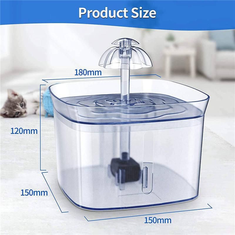 2.5L Triple -Action Filter Automatic Pet Drinking Fountain Pet Water Feeding Bowl