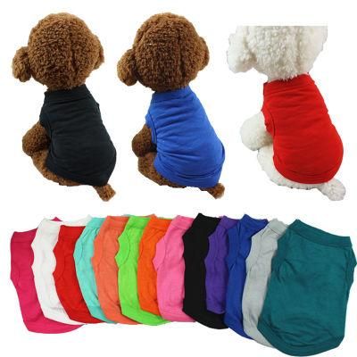 Wholesale Summer Cheap Cotton Plain Color Pet Dog Clothes Blank Dog T Shirt for Large Medium Small Dog Clothes