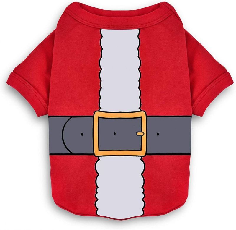 Dog Shirt Christmas Dog Clothes Santa Claus Cotton Thicken Dog Sweater