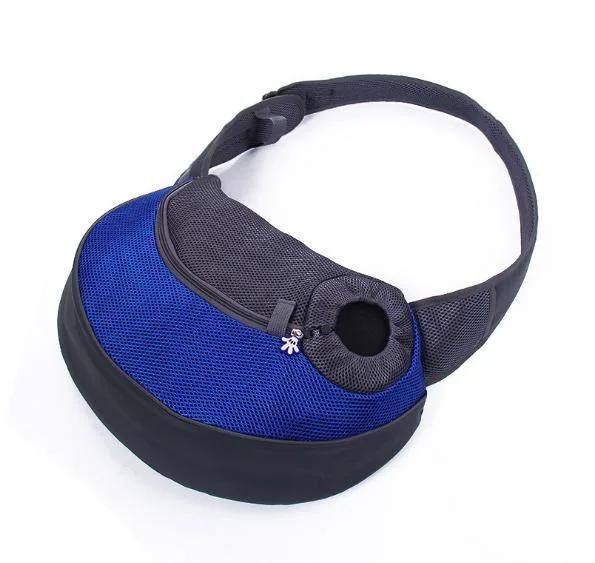 Outdoor Comfort Travel Tote Handbag Pouch Mesh Oxford Single Sling Shoulder Bag Pet Puppy Carrier with Cute Hand Zipper