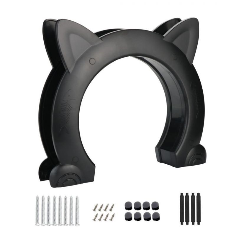 in Stock OEM ODM Large Cat Door Kitty Shaped Hole Interior Cat Door with Screws Interior