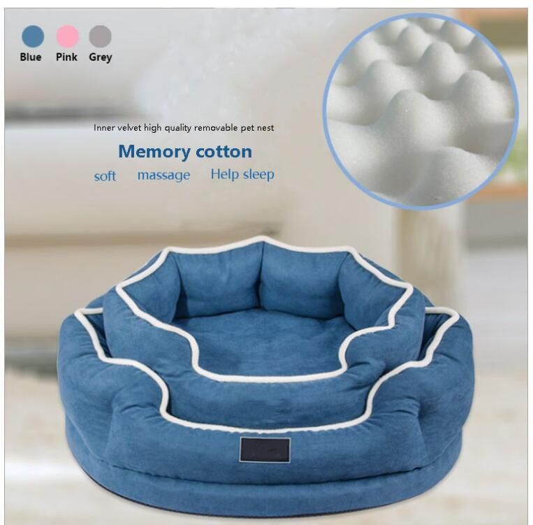 Fast Delivery of Memory Foam Velvet Pet Bed with 3 Colors Option