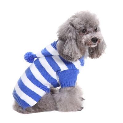 Blue and White Plaid Pet Sweater Dog Sweater