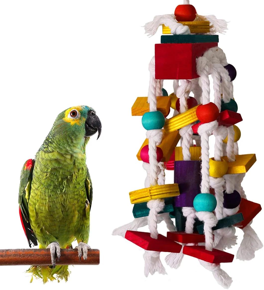 Amazon Bird Cage Bite Non-Toxic Wooden Block Bird Parrot Toys for Small and Medium Parrots and Birds Parrot Toy