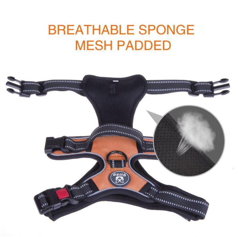 Adjustable Soft No Pull Durable Oxford Dog Harness Breathable Sponge Mesh Padded Vest for Dog Walking