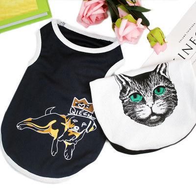 Wholesale Plain Pet Summer New Pajamas Medium Tutu Pet Cat Printed Vest Dogs Clothes