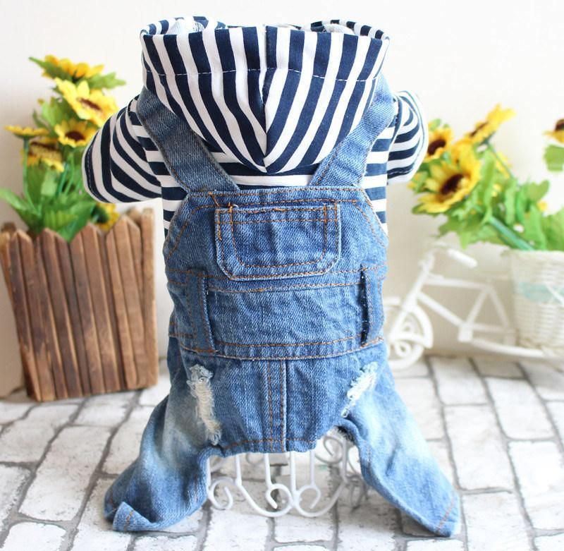 Wholesale New Cool Cowboy Four Legs Design Pet Pajamas Dog Jeans Hoodie