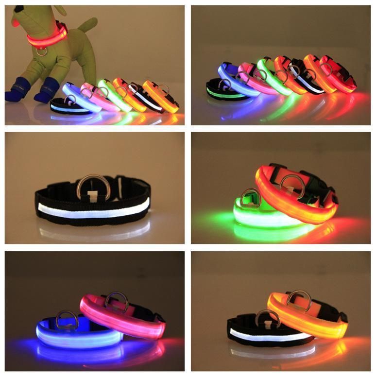 New Arrival Night Safety Flashing Flashing USB Cable Adjustable Rechargeable Glow Light up LED Pet Dog Collar for Animals