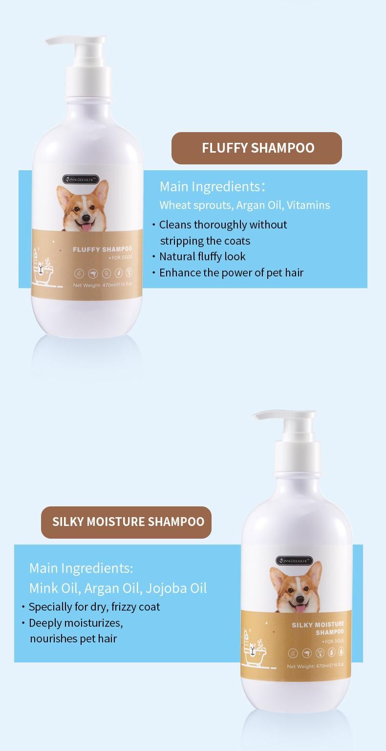 OEM Wholesale Natural Fluffy Look Improve Dryness Dogs Shampoo Pets Products 100ml