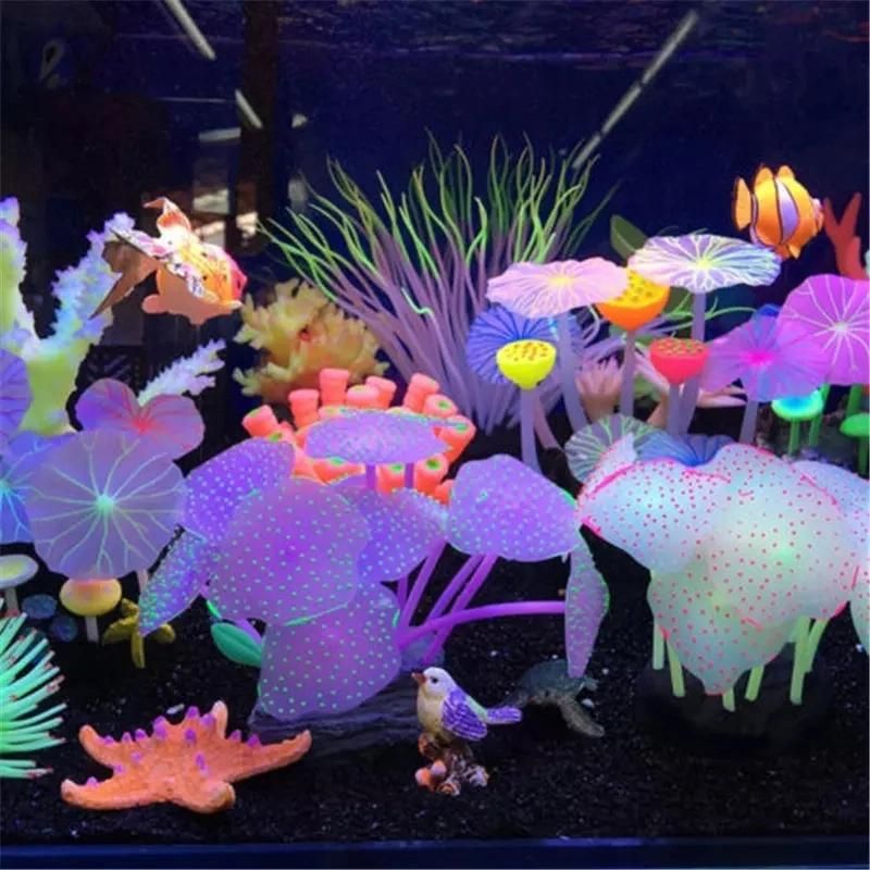 Silicone Coral Aquarium Decoration Artificial Sucker Coral Fish Tank