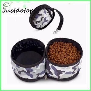 Foldable Dog Cat Travel Pet Bowl with Oxford Fabric Food &amp; Water Bowl Pack of 2