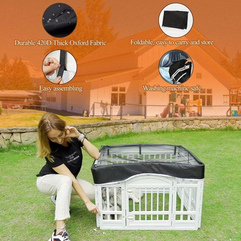 Durable Breathable Dog Playpen Top Mesh Cover for Preventing Pet Escape