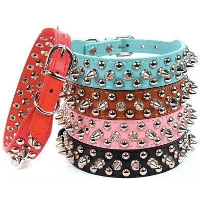 New Arrival Collares De Perros Al Por Mayor Silver Rivets Luxury Pet Collar