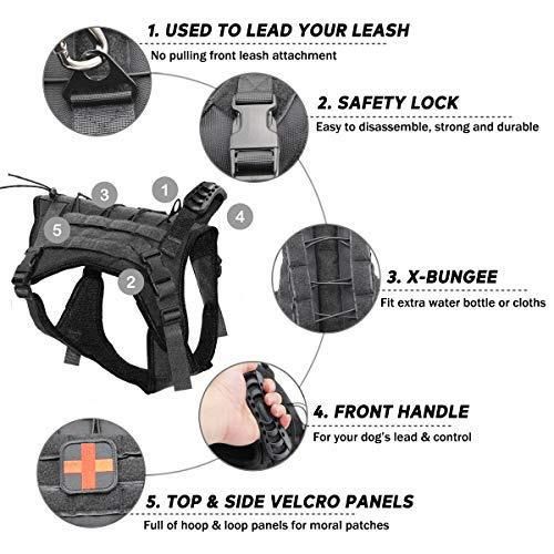 Mesh Padding Tactical Dog Harness Molle System & Velcro Area Working Dog Vest