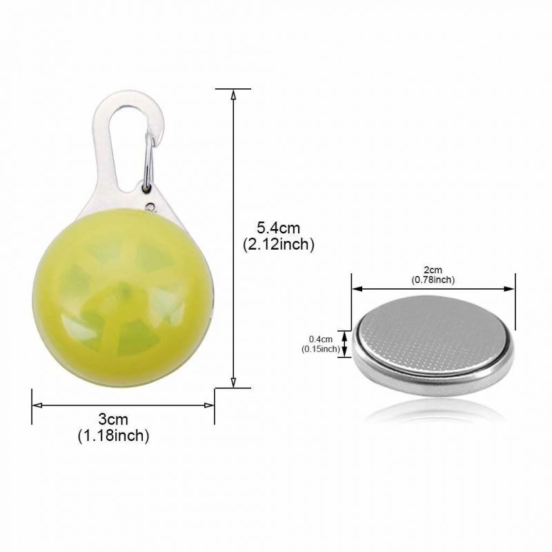 Dog Cat Pet Collar Light 6PCS, Waterproof LED Dog Collar Safety Night Walking Lights Keychain with Stainless Steel Carabiner, ID Tags, Battery Included (6 PCS)