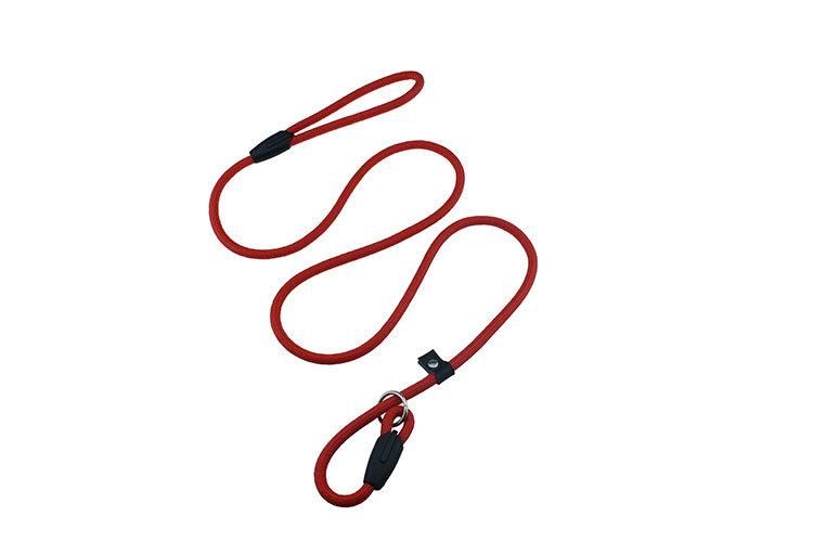 Factory Price Rope Dog Leash and Collar with Leather Stopper