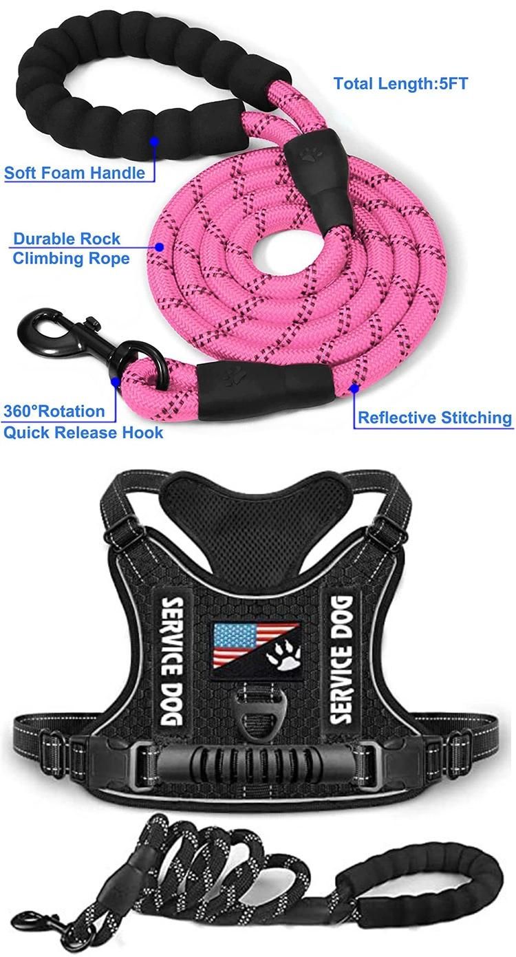 Factory Supply Dog Harness Set Luxury Tactical Dog Harness