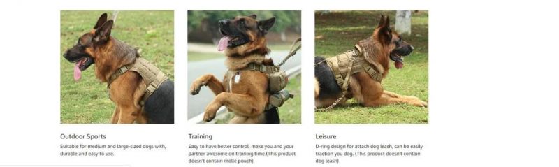 Tactical Dog Harness Military Dog Harness Working Dog Vest Molle Adjustable Training Vest
