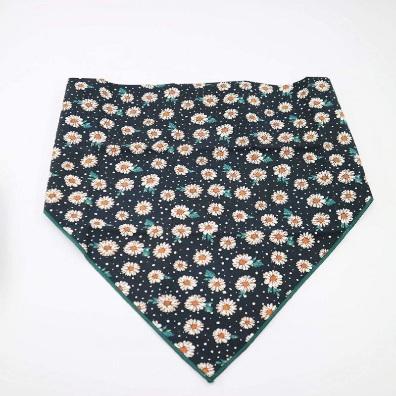 Cotton Fabric Pattern Dog Collar Bandana Set