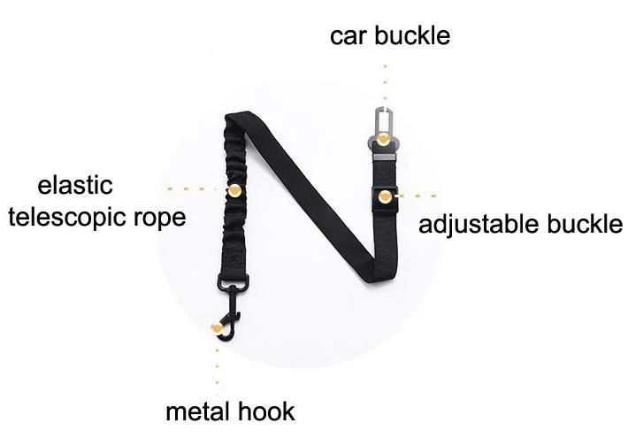 Car Seat Belt for Dogs Cats Pets, Adjustable Safety Heavy Duty Elastic Lead Harness for Cars with Elastic Nylon Bungee Buffer