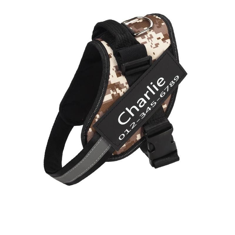 Customized ID Patch Reflective Breathable Dog Clothes Harness Pet Accessories