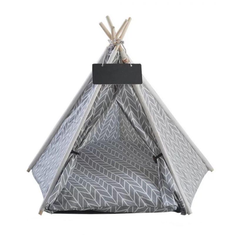 Wholesale New Soft Natural Linen Foldable Pet Tent