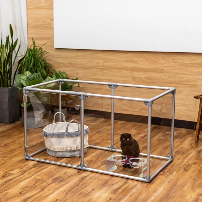 High Quality Transparent Foldable Pet Dog Playpen Animals Yard Play Fence Dog Cage