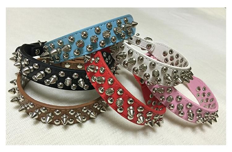 Manufacturer Wholesale Collar De Cuero PARA Gatos Zinc Alloy Rivets Collars for Shar Pei Golden Retriever