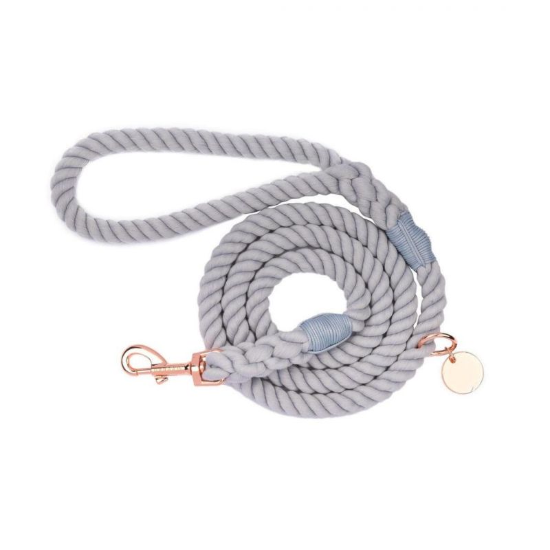 Braided Cotton Rope Leash with Heavy Duty Metal Sturdy Clasp