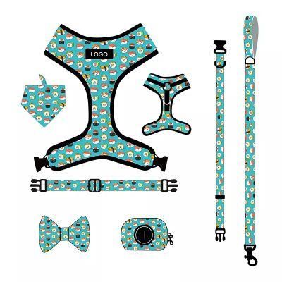 Custom Pattern Pet No Pull Step in Adjustable Leather Dog Harness Dog Accessories
