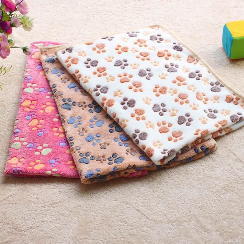 Dog Supplies Pet Sleep Warm Paw Print Pet Beds Mat Pet Blanket