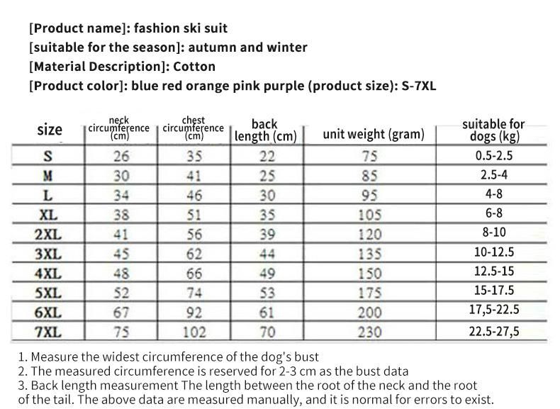 Waterproof Dog Clothes Winter Warm Ski Suit Pet Zipper Coat Pet Clothes Cats and Dogs