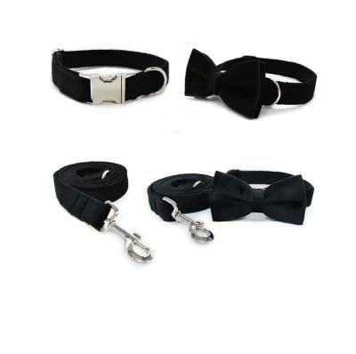 Classic Velvet Dog Collar with MOQ50PCS in Mixed Colors and Pattern Design