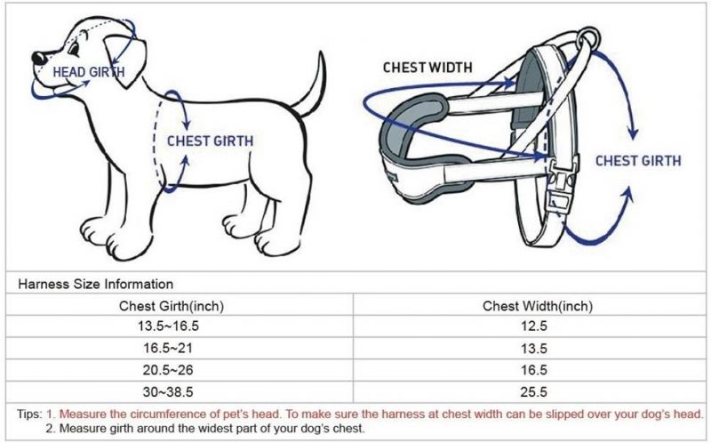 Maximum Durable and Comfort Chest Girth 13.5"-38.5" Adjustable Puppy Harness