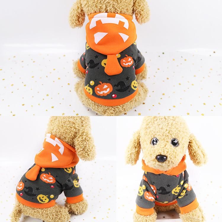 Dog Clothes Halloween Christmas Uniform Funny Cat Pet Clothes Autumn and Winter Pumpkin Clothes Two Feet
