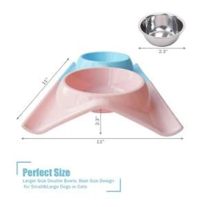 Wholesale Stainless Steel Metal Feeder Double Cat Pet Dog Bowl
