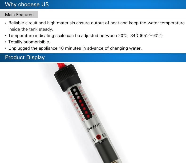 200W Hard Glass Aquarium Heater for Fish Tanks