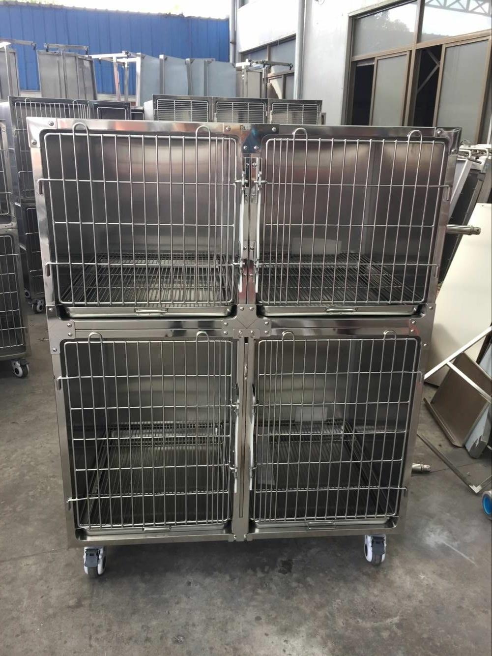 Cat Pet Clinic Cage 304 Stainless Steel Veterinary Cages with Oxygen Door