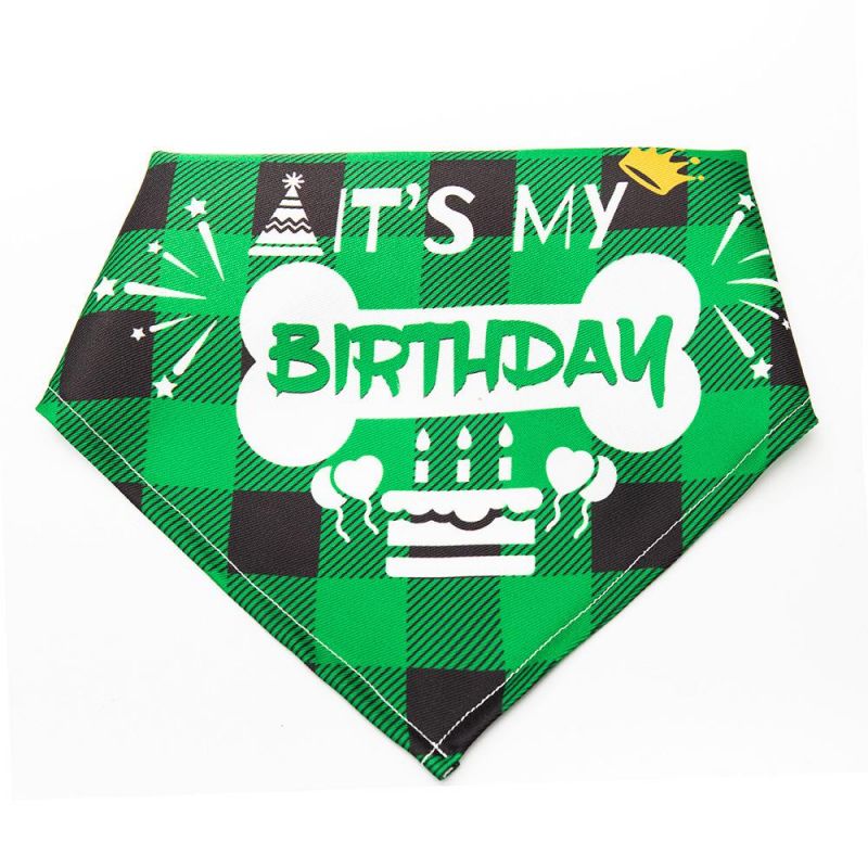 Pet Birthday Celebrate Scarf Washable Cotton Saliva Towel