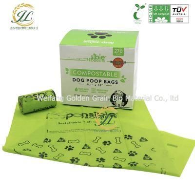 Custom Certified Zero Waste Compostable Dog Poop Bags Biodegradable Pet Waste Cleaning Bags on Roll Wholesale