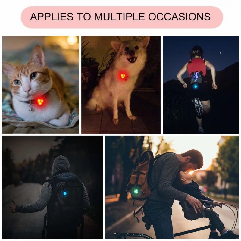 Dog Collar Light, Waterproof Silicon LED Dog Collar Safety Night Walking Lights for Dog and Cat - Batteries Included. (3 Pack)