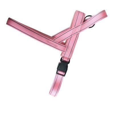 Casual Saddle Dog Harness, Pink Reflective Strip Pet Harness, Reflective Strips Around The Pet Harness