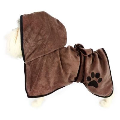 Mircofiber Absorbent Soft Grooming Quick-Dry Dog Cat Towel Bathrobe Wholesale Dog Clothes