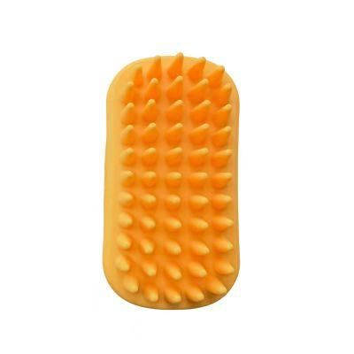 Silicone Soft Comfortable Grooming Pet Fur Remover Brush Orange