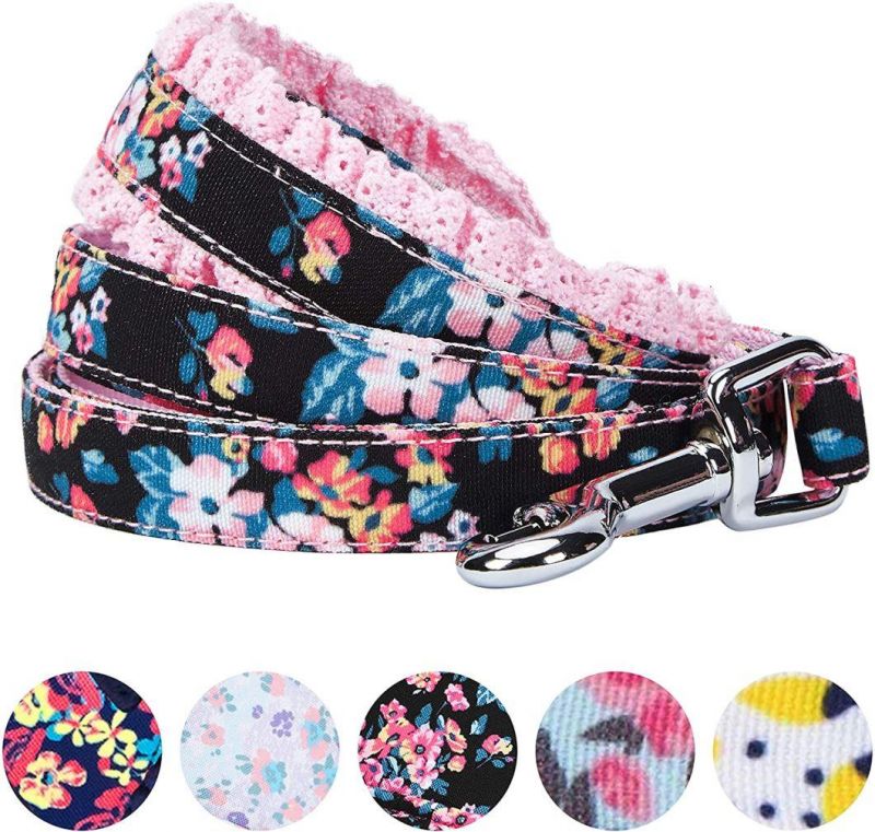 Elegant Lace Floral Pattern Dog Leash