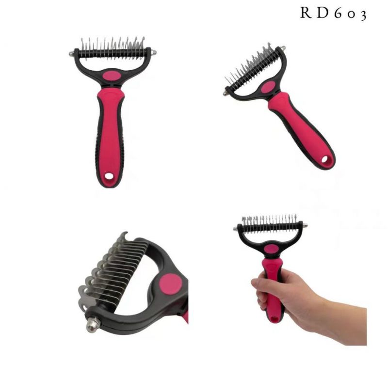 Self Cleaning Slicker Dogs Pet Grooming Tool Cats Hair Removes Shedding Hair Pet Brush Red